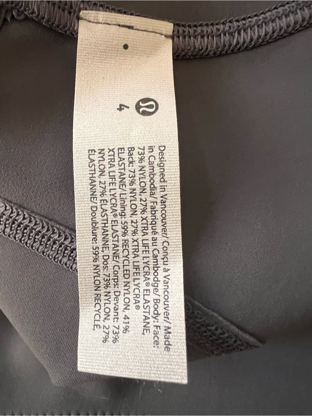 Lululemon NWT $128 Gray Zip Back Paddle Board Swimsuit Medium Bum Coverage SZ 4 - Picture 11 of 16